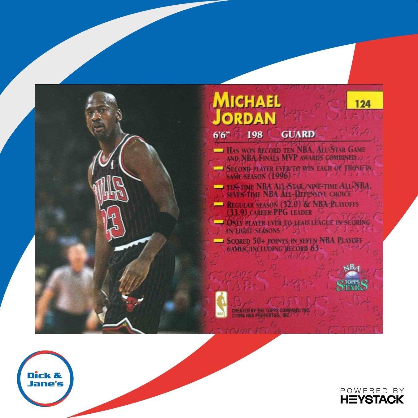 1996-97 Topps Stars Michael Jordan #124 Chicago Bulls - Sports Cards