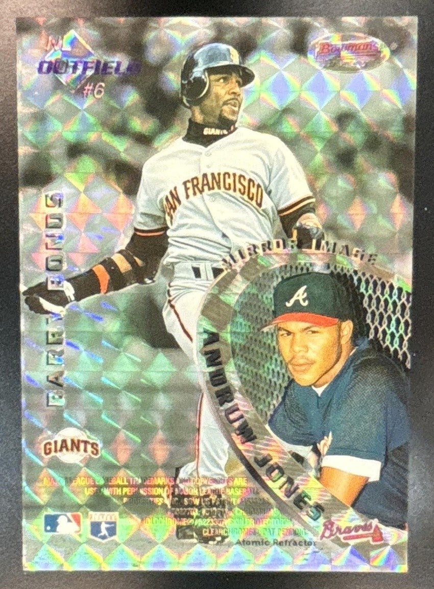 1996 Bowman’s Best Lofton Sadler Barry Bonds Andruw Jones Mirror Atomic #6 - Sports Cards
