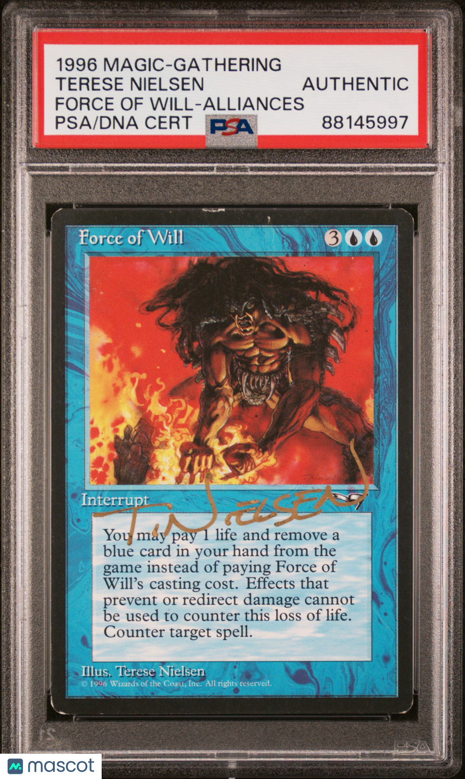 1996 MTG Alliances Force Of Will PSA/DNA Authentic Terese Nielsen Signed Card - Graded TCG/CCG