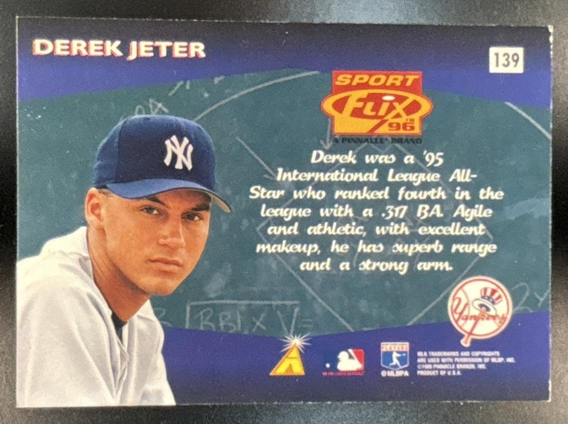 1996 Pinnacle Sportflix Derek Jeter #139 Yankees - Sports Cards