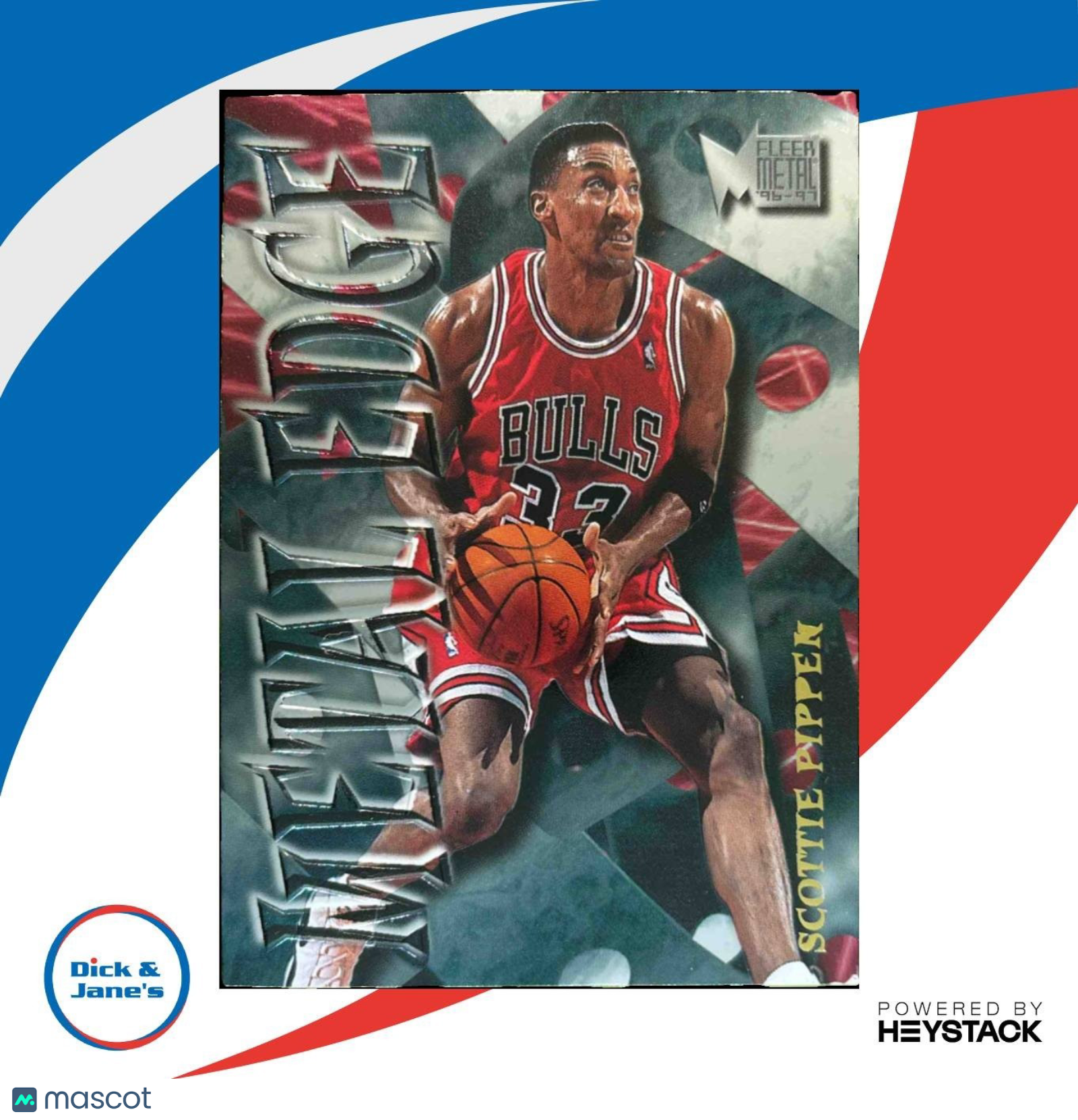 1996 Skybox Metal Scottie Pippen Edge #5 Chicago Bulls - Sports Cards