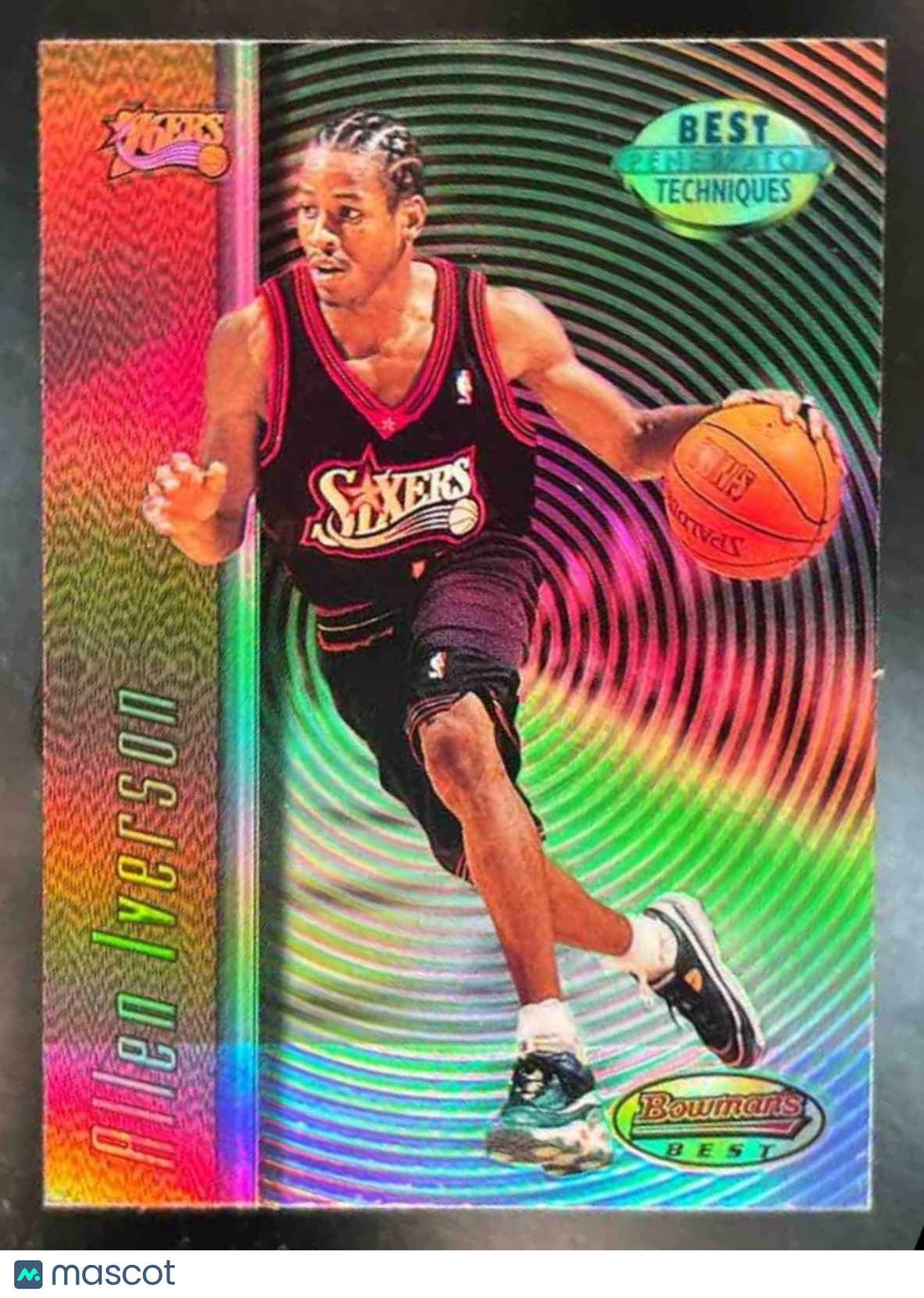 1997-98 Bowman’s Best Allen Iverson Techniques Refractor #T9 Philadelphia 76ers - Sports Cards