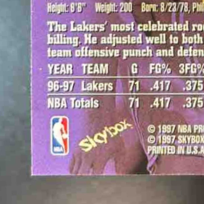 1997-98 Skybox Premium Kobe Bryant #23 Los Angeles Lakers - Sports Cards