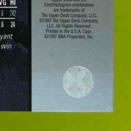 1997-98 Upper Deck Kobe Bryant #58 Los Angeles Lakers - Sports Cards