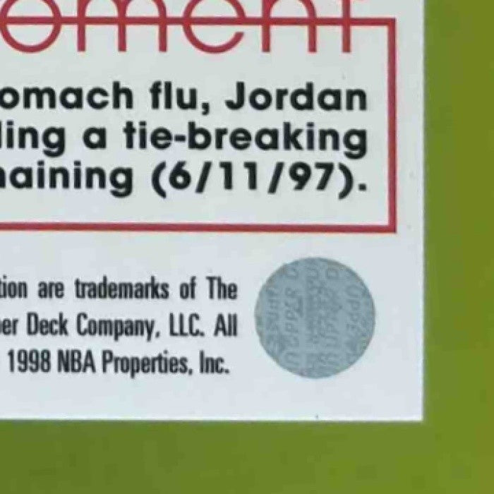 1997-98 Upper Deck Michael Jordan Tribute #MJ62 Chicago Bulls - Sports Cards