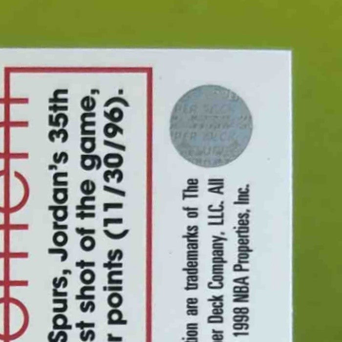 1997-98 Upper Deck Michael Jordan Tribute #MJ67 Chicago Bulls - Sports Cards