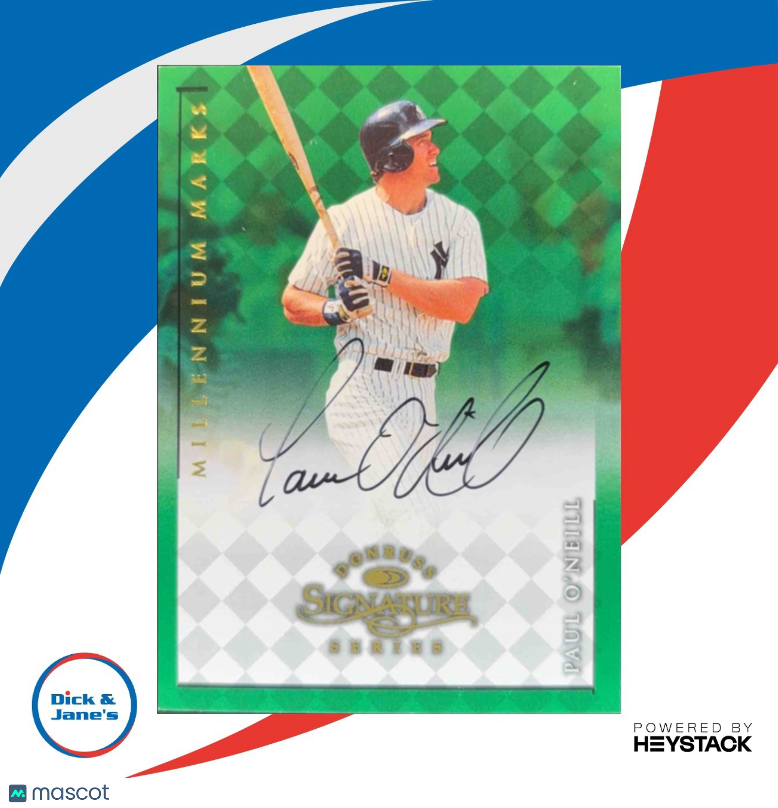 1997 Donruss Signature Autographs Millennium Paul O’Neill /1000 New York Yankees - Sports Cards