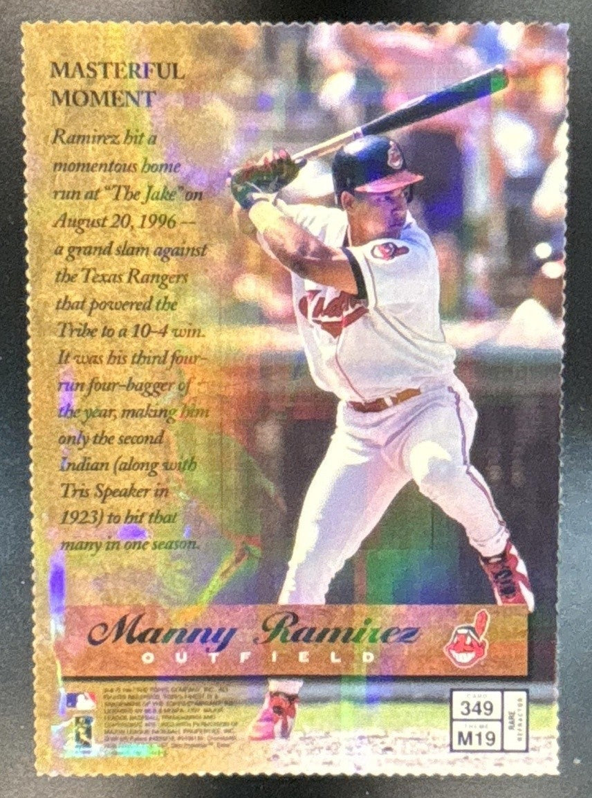 1997 Finest Embossed Die Cut Refractor Manny Ramirez #349 Cleveland Indians RARE - Sports Cards