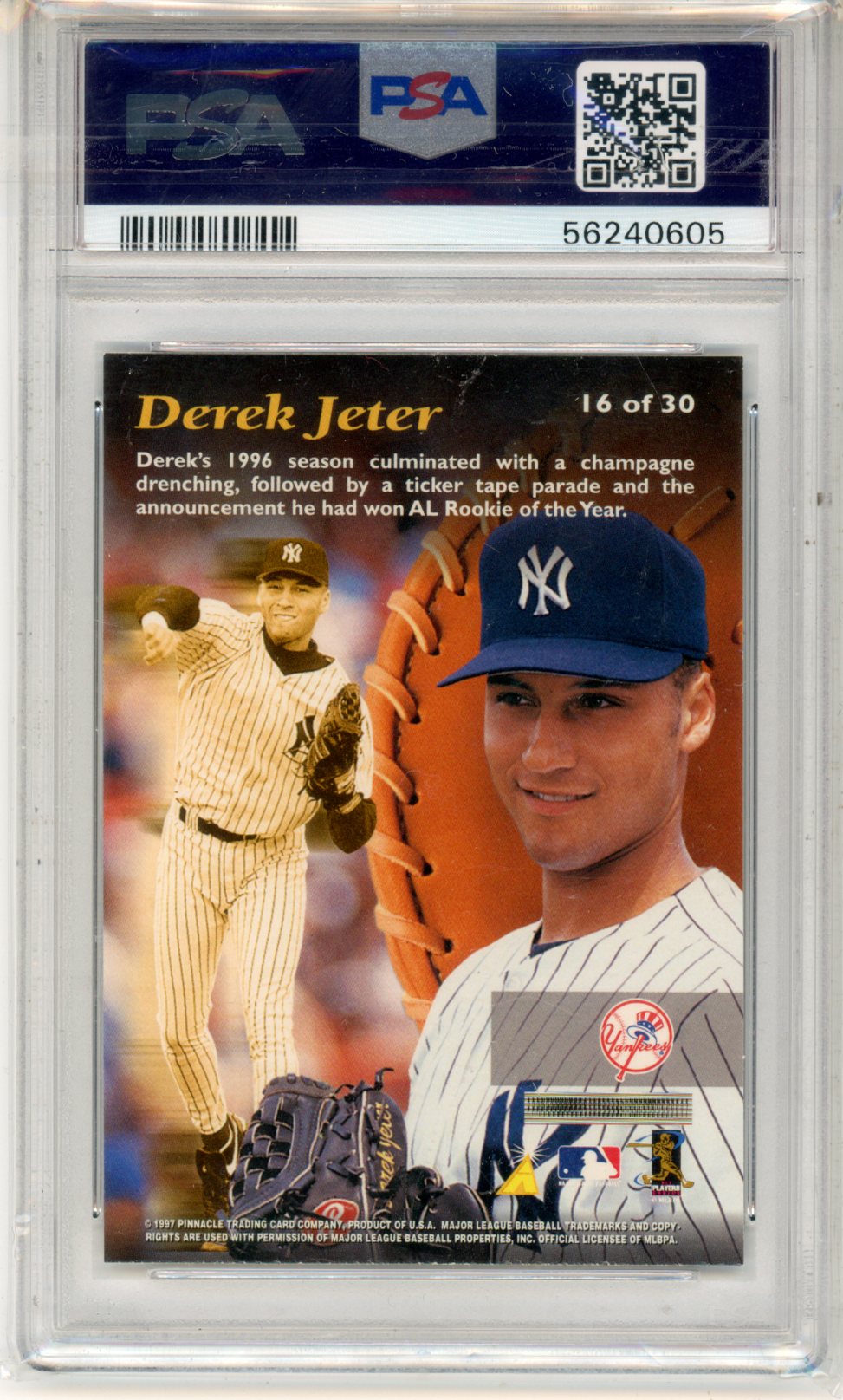 1997 Pinnacle Mint Collection Derek Jeter Bronze Insert #16 PSA 7 NY Yankees - Graded Sports Cards