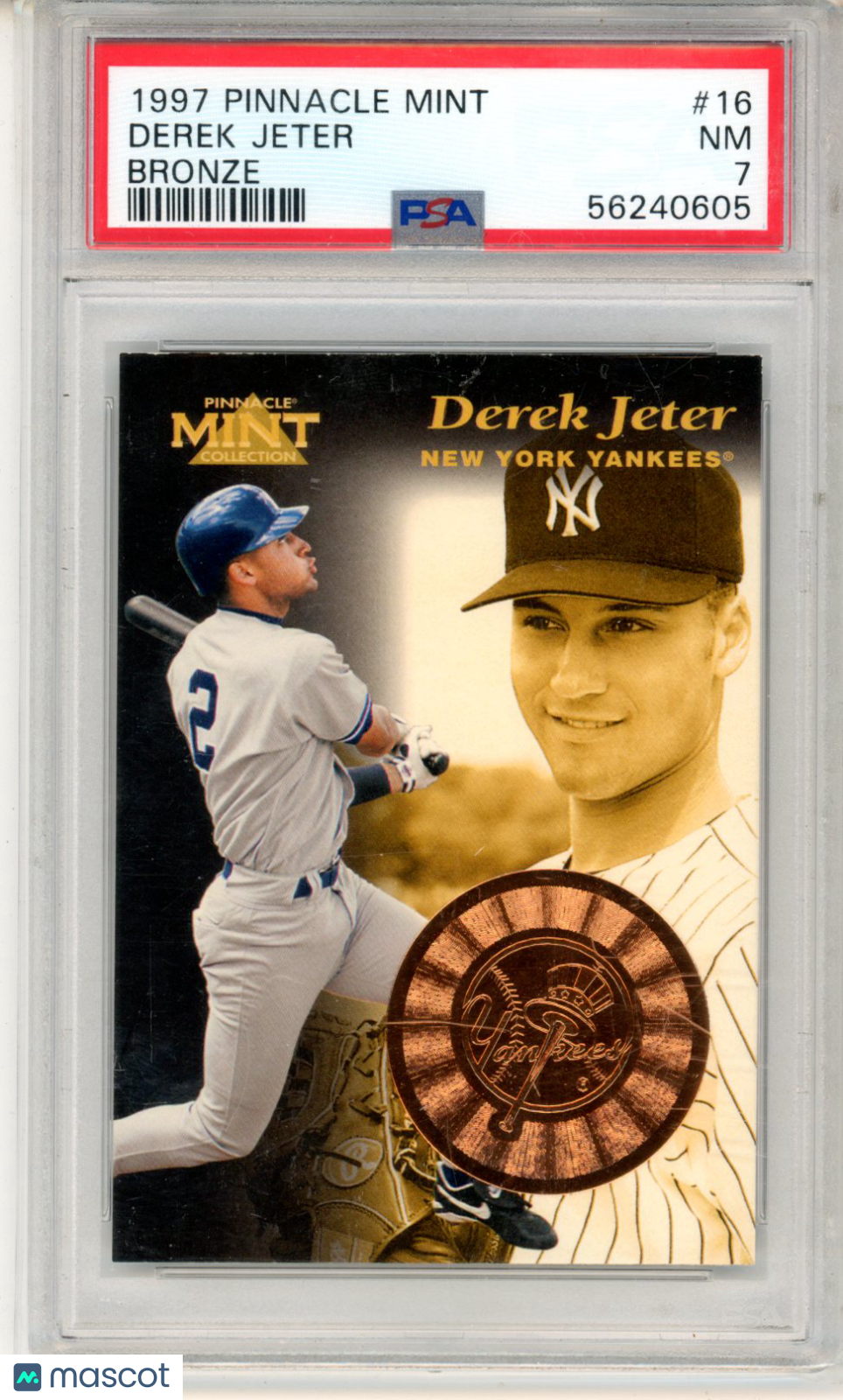 1997 Pinnacle Mint Collection Derek Jeter Bronze Insert #16 PSA 7 NY Yankees - Graded Sports Cards