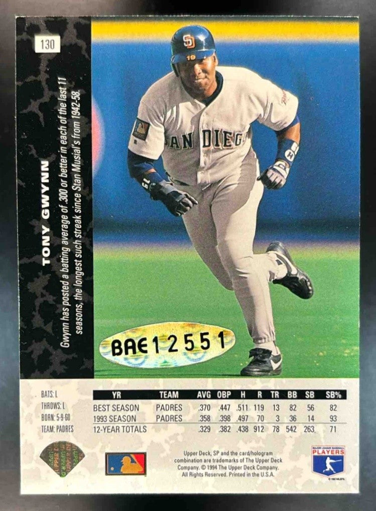 1997 SP Vintage Autographs Buyback #14 Tony Gwynn 1994 SP /367 San Diego Padres - Sports Cards