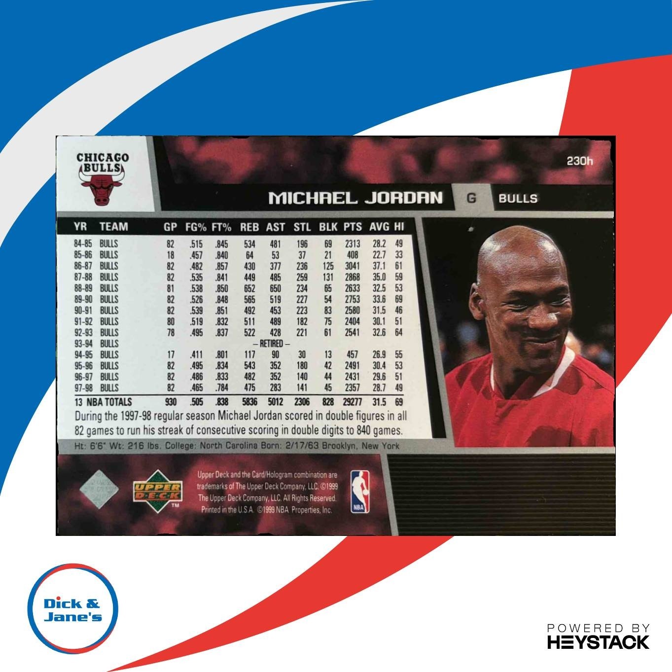 1998-99 Upper Deck Michael Jordan #230h Chicago Bulls - Sports Cards