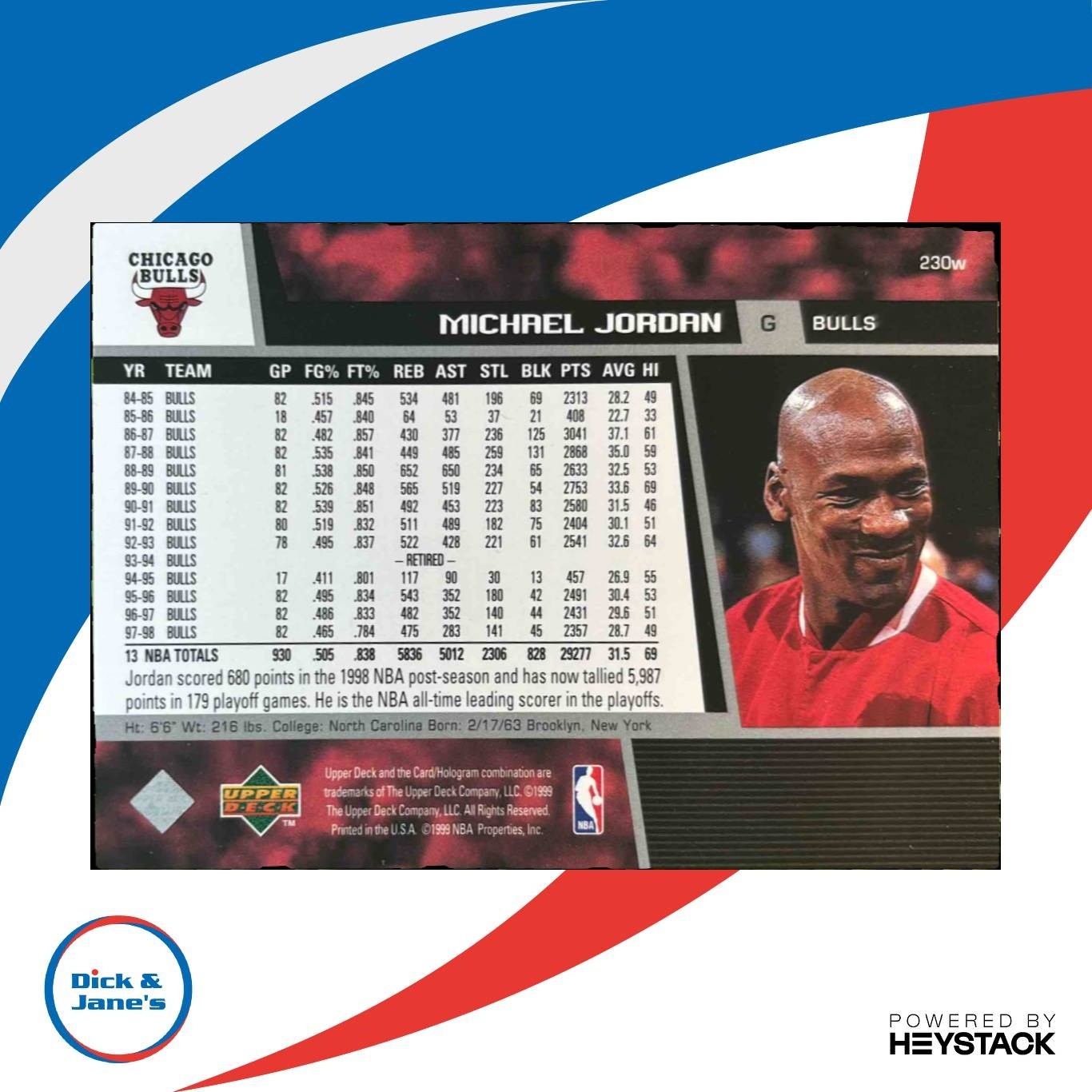 1998-99 Upper Deck Michael Jordan #230w Chicago Bulls - Sports Cards