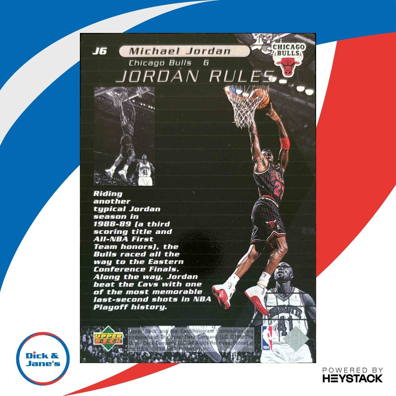 1998-99 Upper Deck Ovation Michael Jordan Rules #J6 Chicago Bulls - Sports Cards