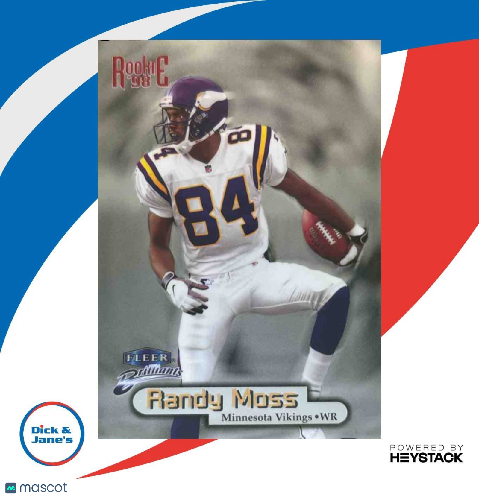 1998 Fleer Brilliants Randy Moss #140 RC Minnesota Vikings - Sports Cards