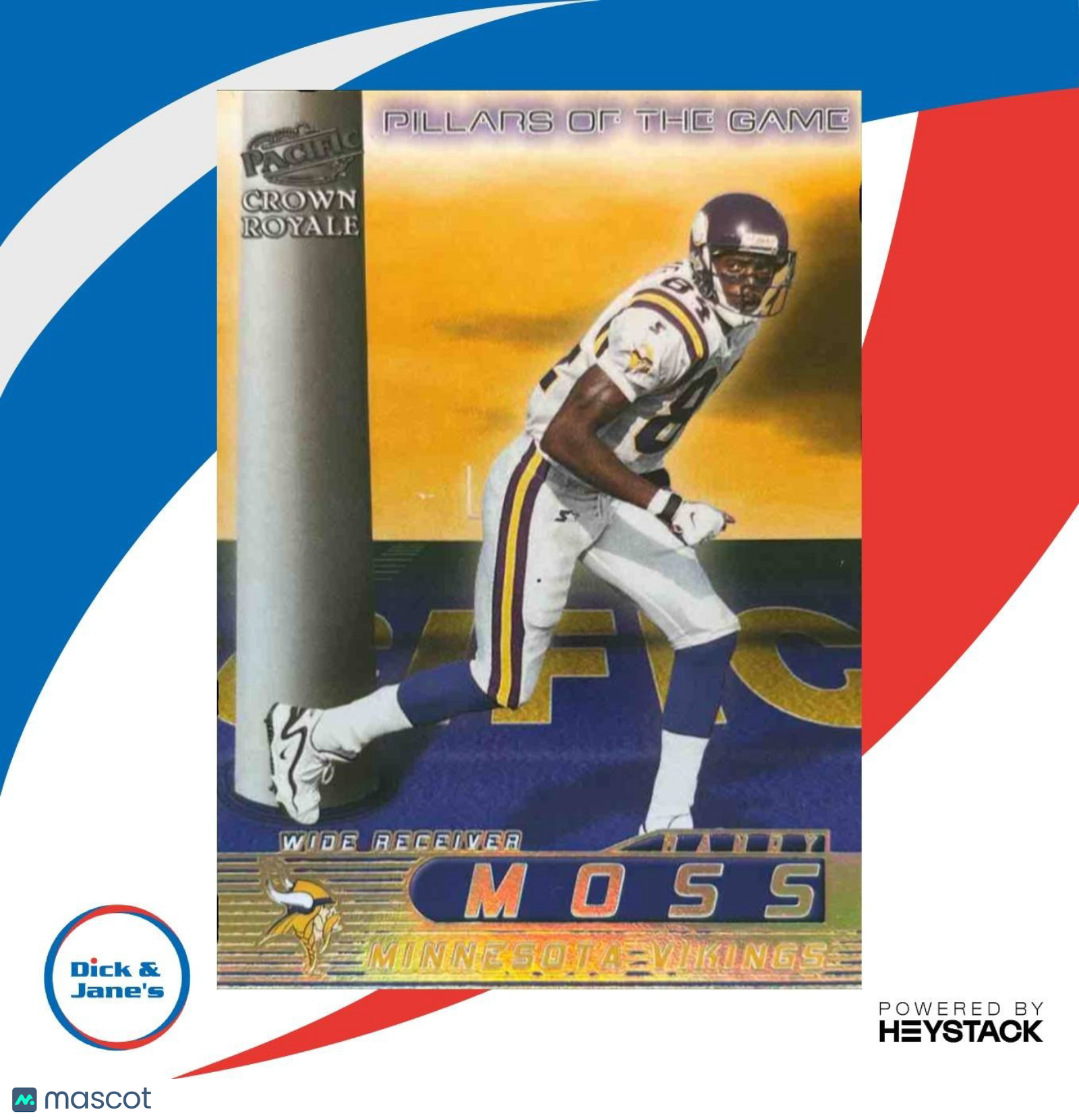 1998 Pacific Crown Royale Randy Moss Pillars of the Game #14 RC Vikings - Sports Cards