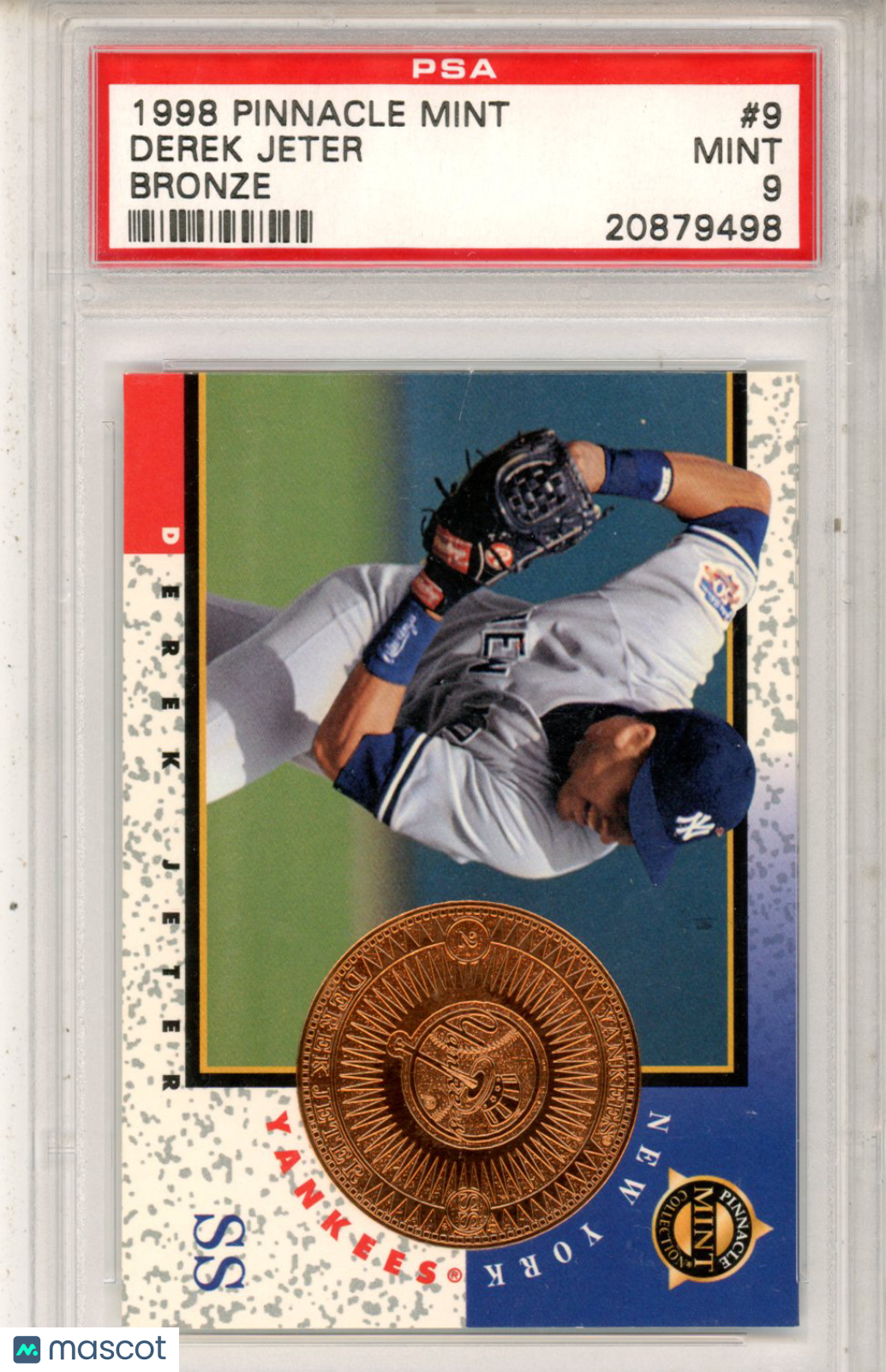 1998 Pinnacle Mint Collection Derek Jeter Bronze #9 PSA 9 - Graded Sports Cards