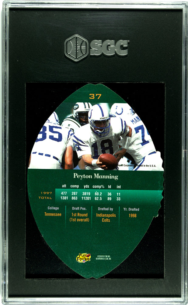 1998 Playoff Contenders Peyton Manning Leather Rookie #37 SGC 9 - Graded Sports Cards