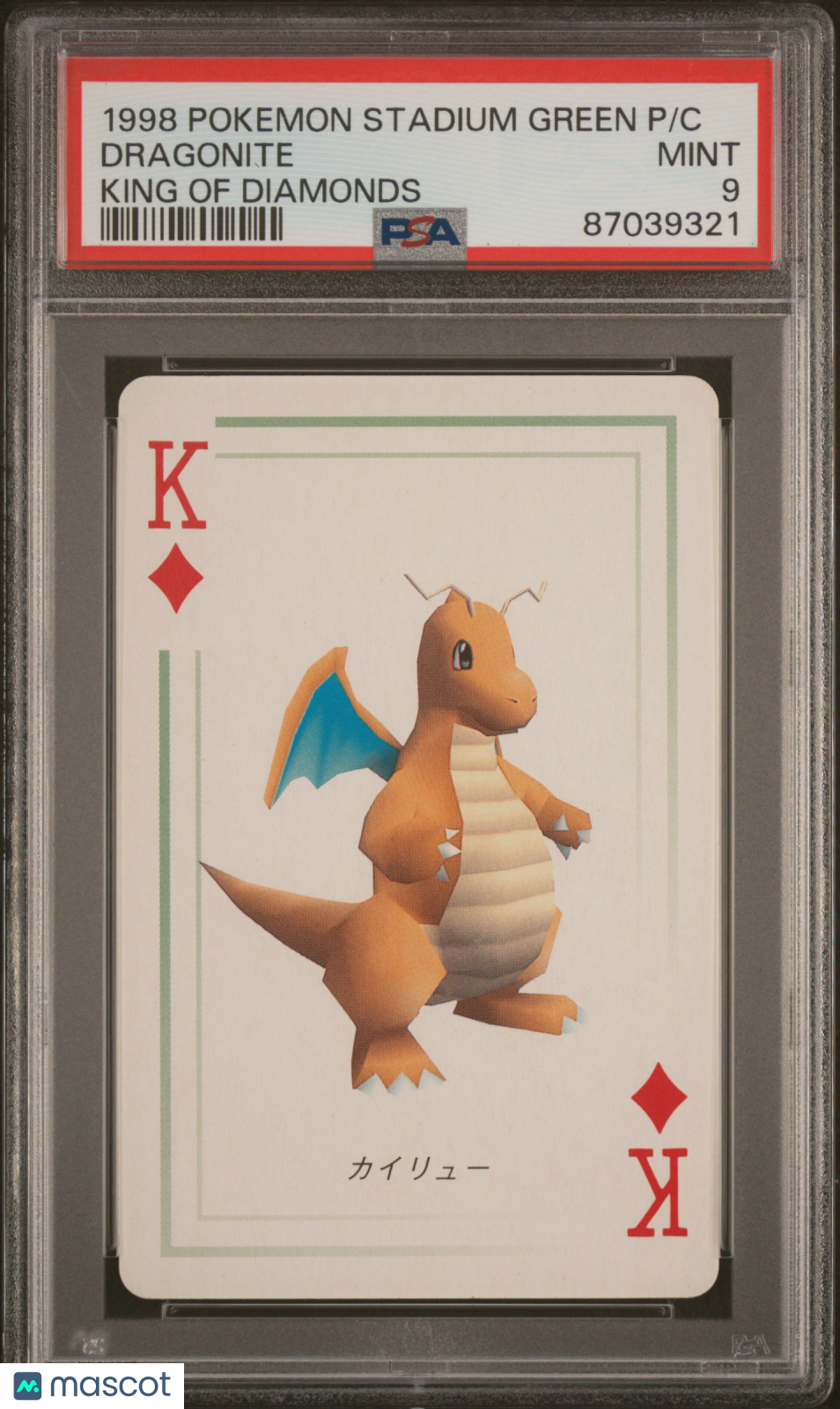 1998 Pokemon Stadium Green Version Playing Cards Dragonite PSA 9 MINT - TCG/CCG