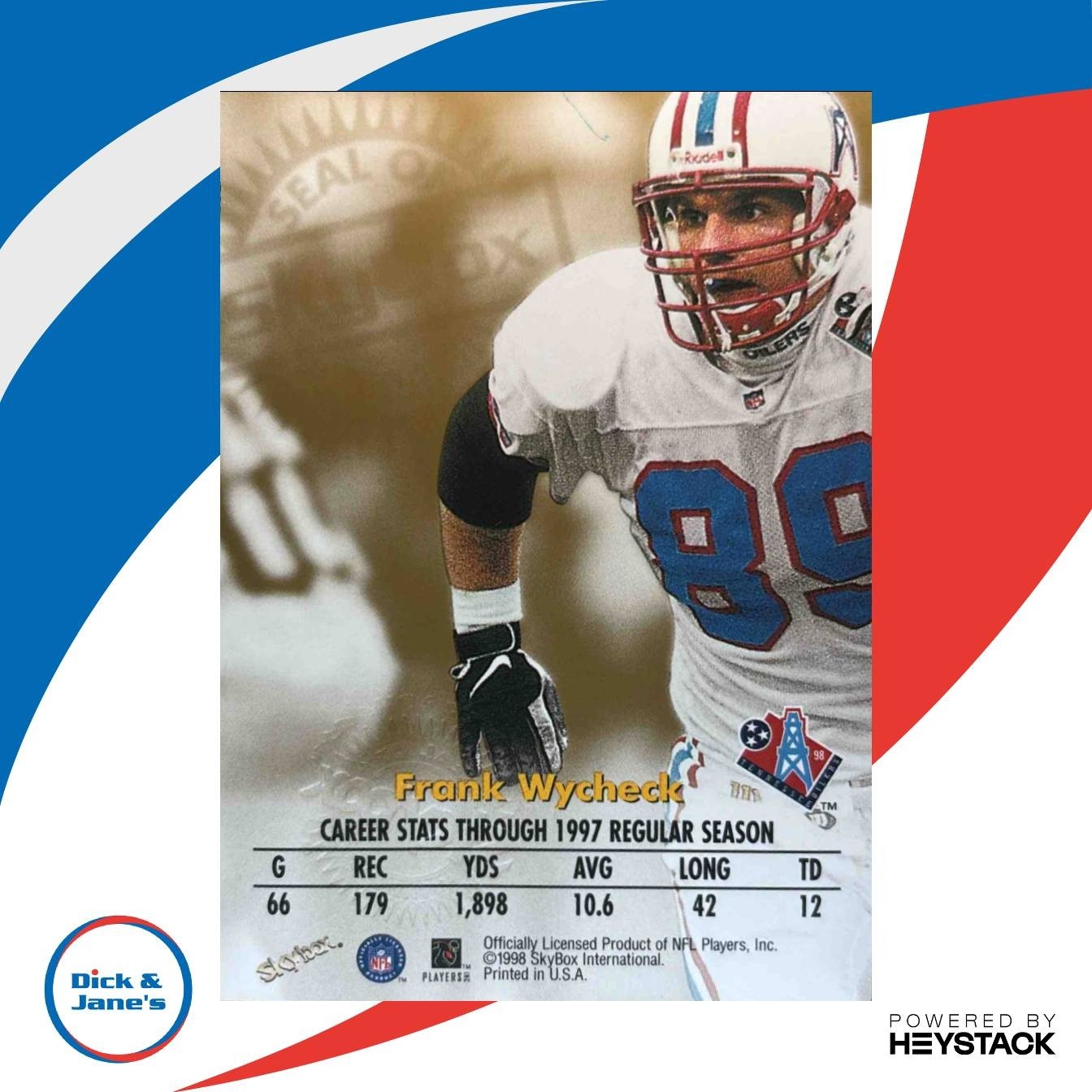 1998 Skybox Frank Wycheck Autographics #NNO - Sports Cards