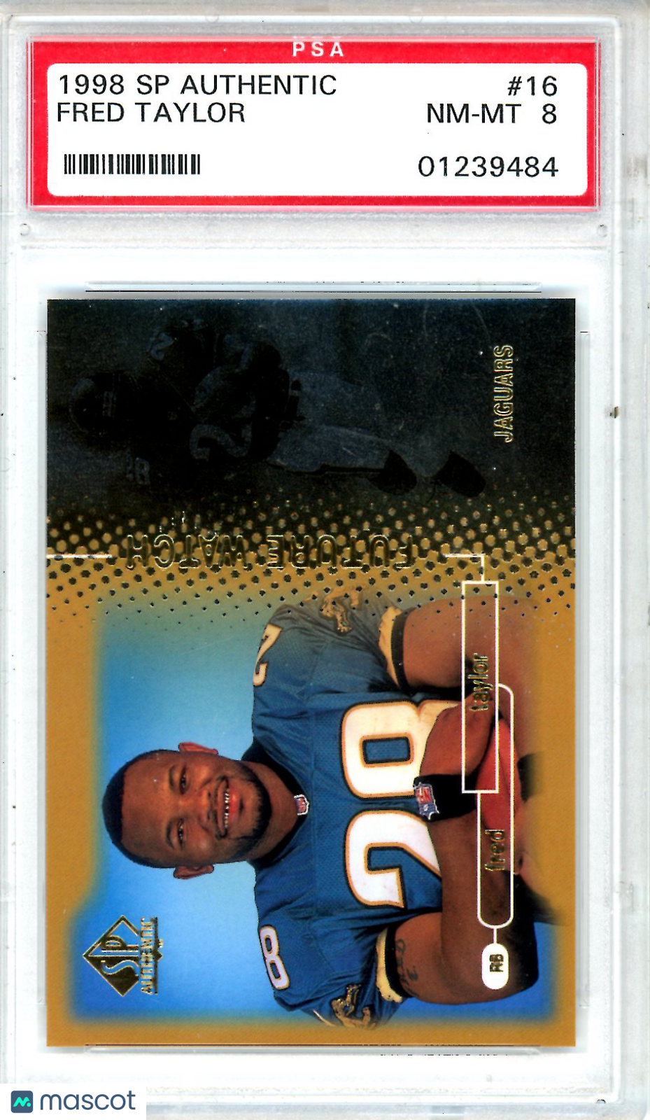 1998 SP Authentic Fred Taylor Rookie #16 PSA 8 Jacksonville Jaguars - Graded Sports Cards