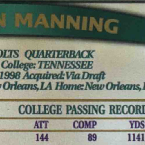 1998 Topps Peyton Manning #360 RC Indianapolis Colts - Sports Cards