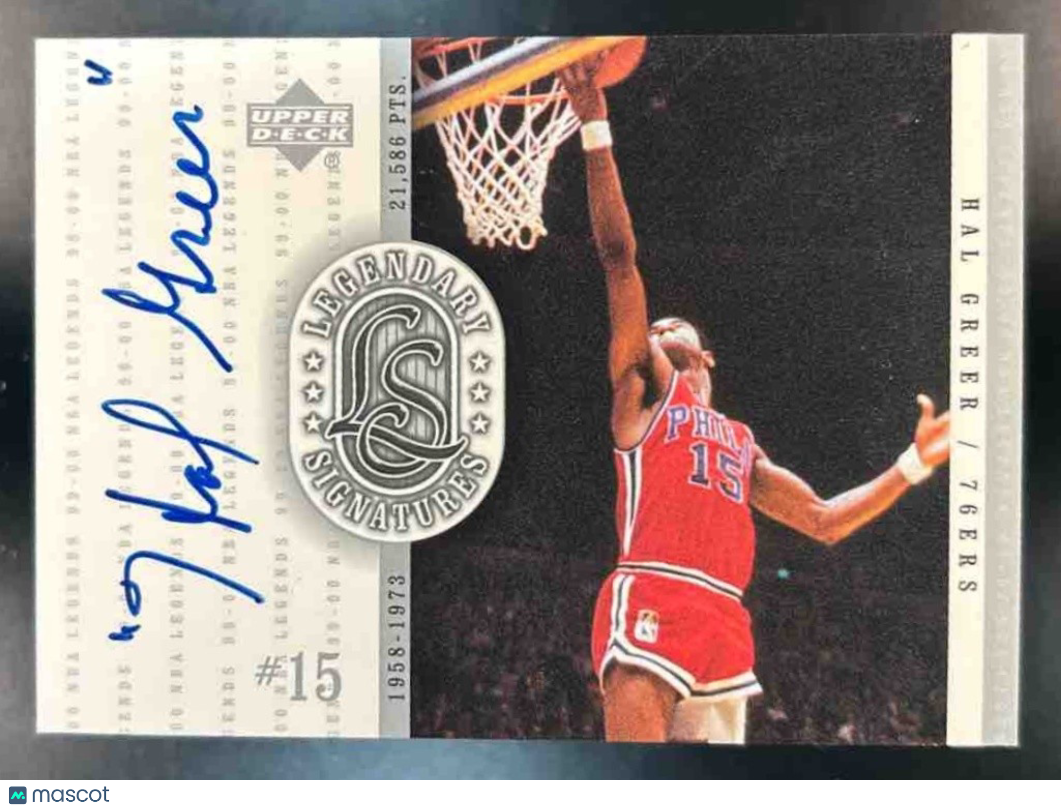 1999-00 Upper Deck Legends Hal Greer Legendary Signatures Auto 76ers - Sports Cards