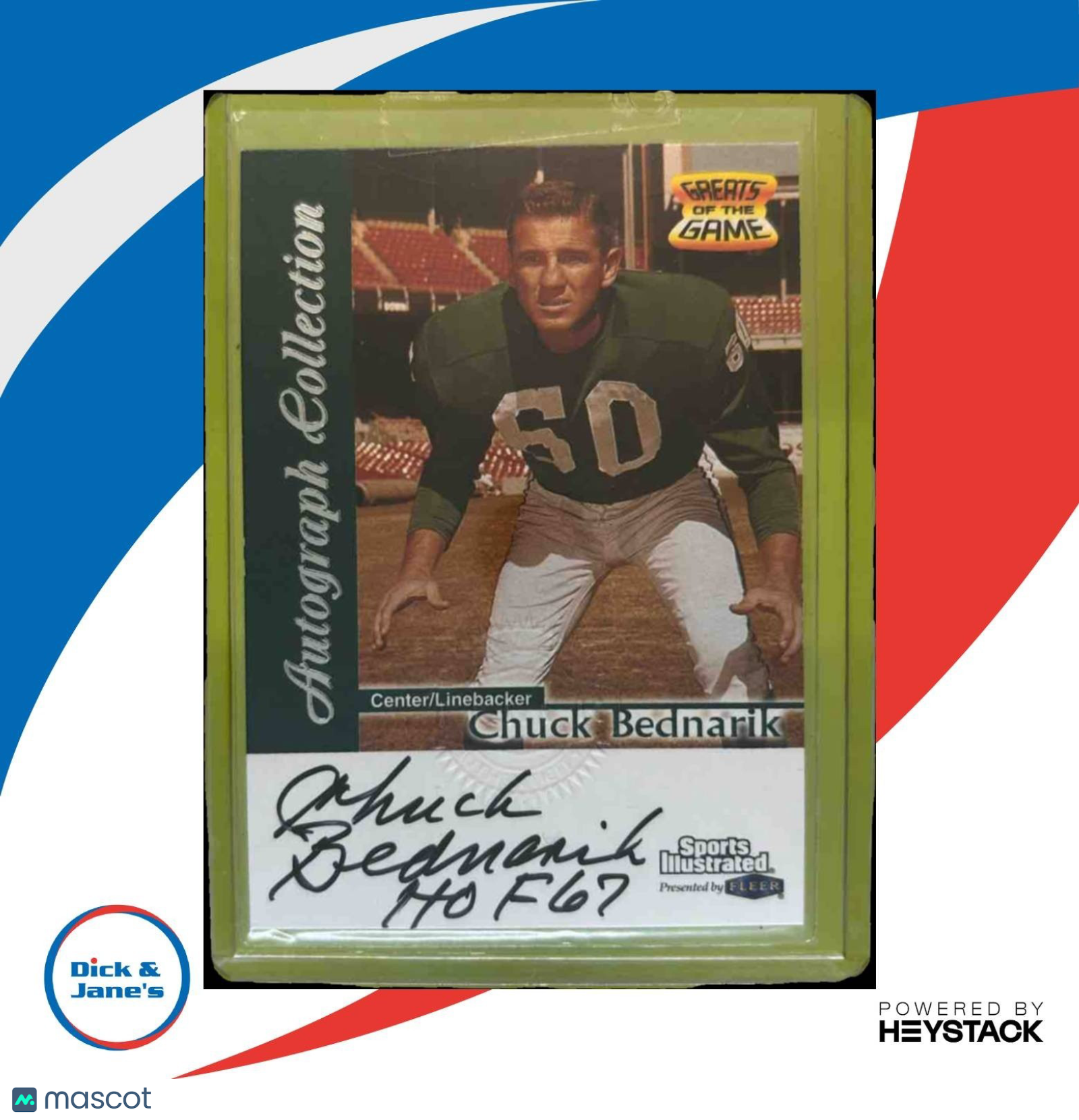 1999 Fleer Sports Illustrated Chuck Bednarik Auto #NNO Philadelphia Eagles - Sports Cards
