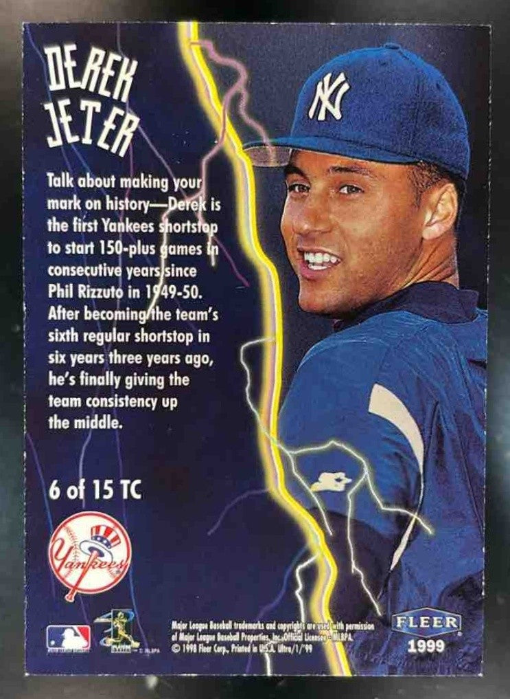 1999 Fleer Ultra Derek Jeter Thunderclap #6 TC New York Yankees - Sports Cards