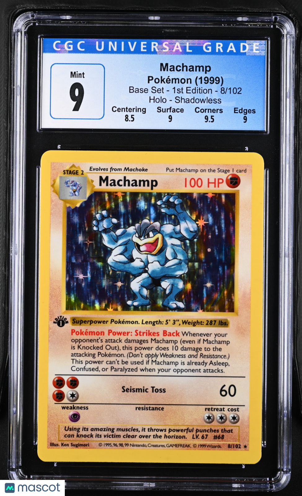 1999 Pokémon Base Set - 1st Ed. Machamp #8/102 English CGC 9 - Graded TCG/CCG