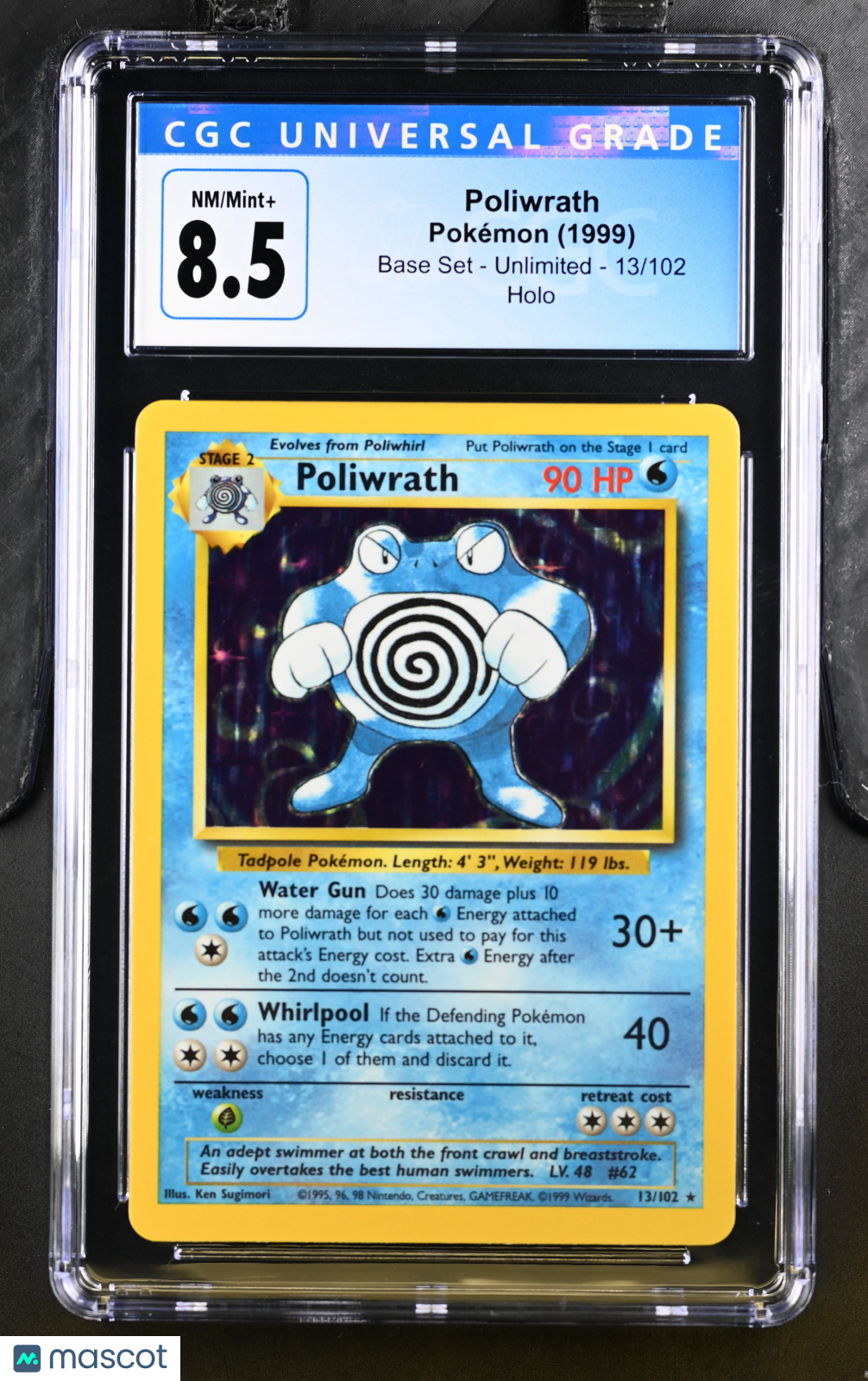 1999 Pokemon Base Set Poliwrath #13/102 CGC 8.5 - Graded TCG/CCG