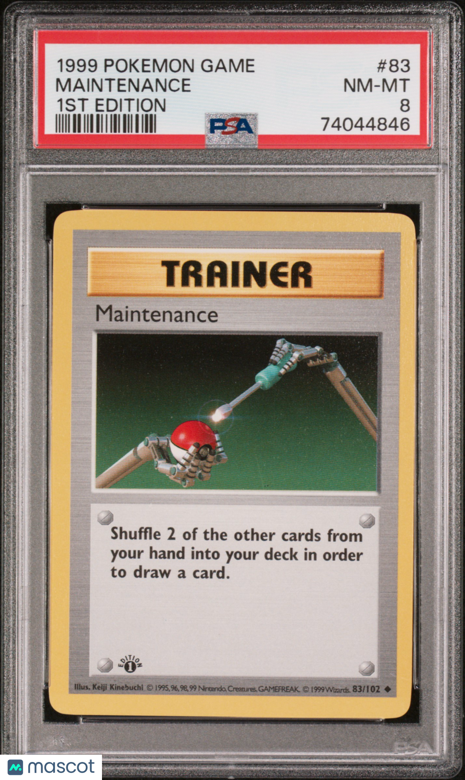 1999 Pokemon Game Maintenance #83 1ST Edition PSA 8 - Graded TCG/CCG