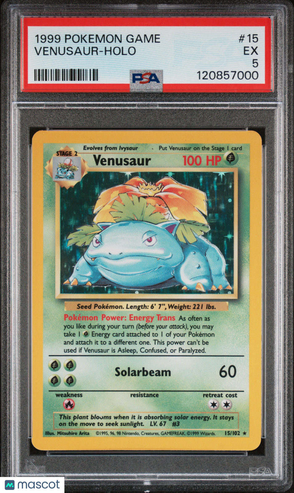 1999 Pokemon Game Venusaur #15 Holo PSA 5 - Graded TCG/CCG