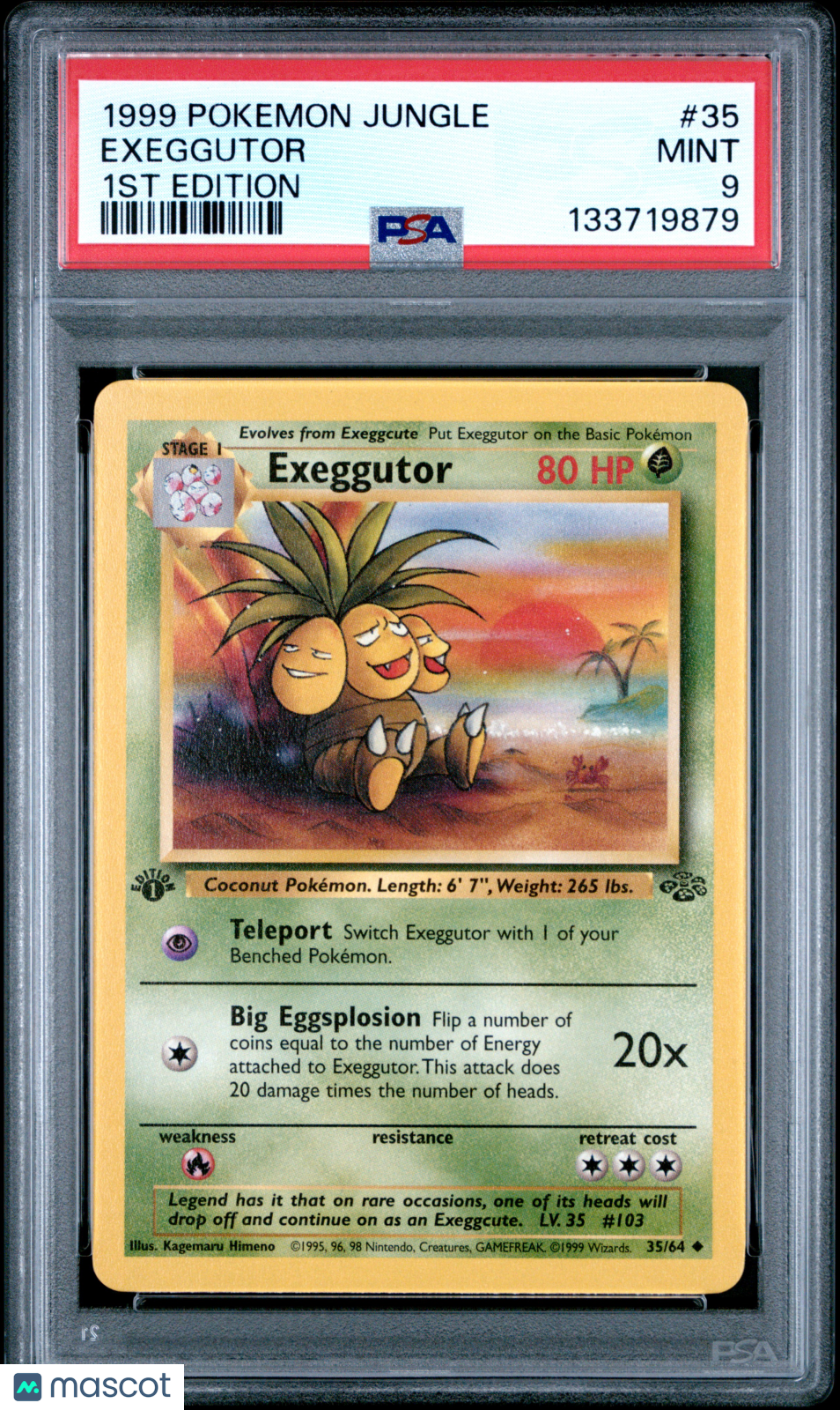 1999 Pokemon Jungle Exeggutor #35 1st Edition PSA 9
