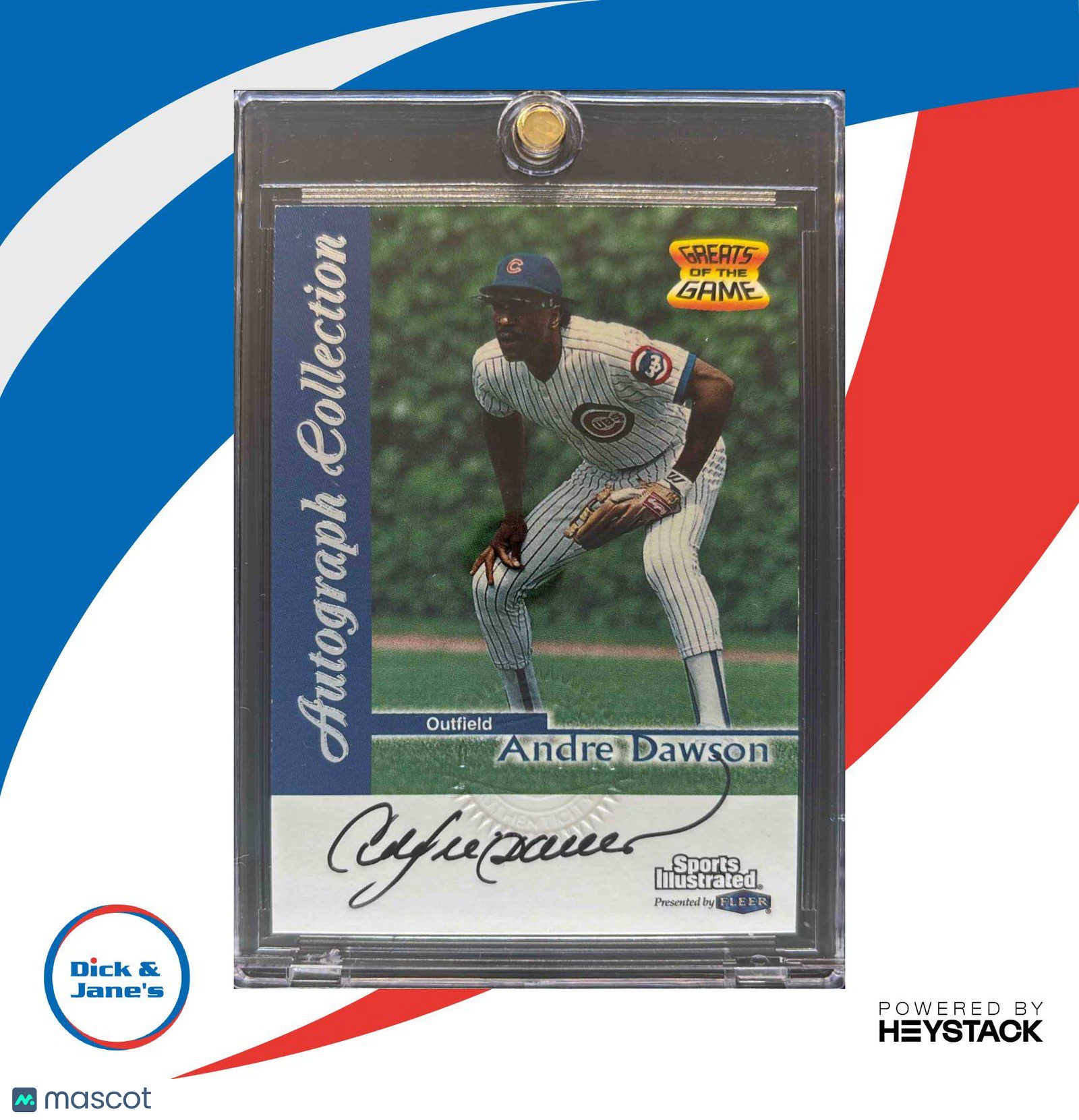 1999 Sports Illustrated Greats of the Game Andre Dawson Auto #NNO Chicago Cubs - Sports Cards