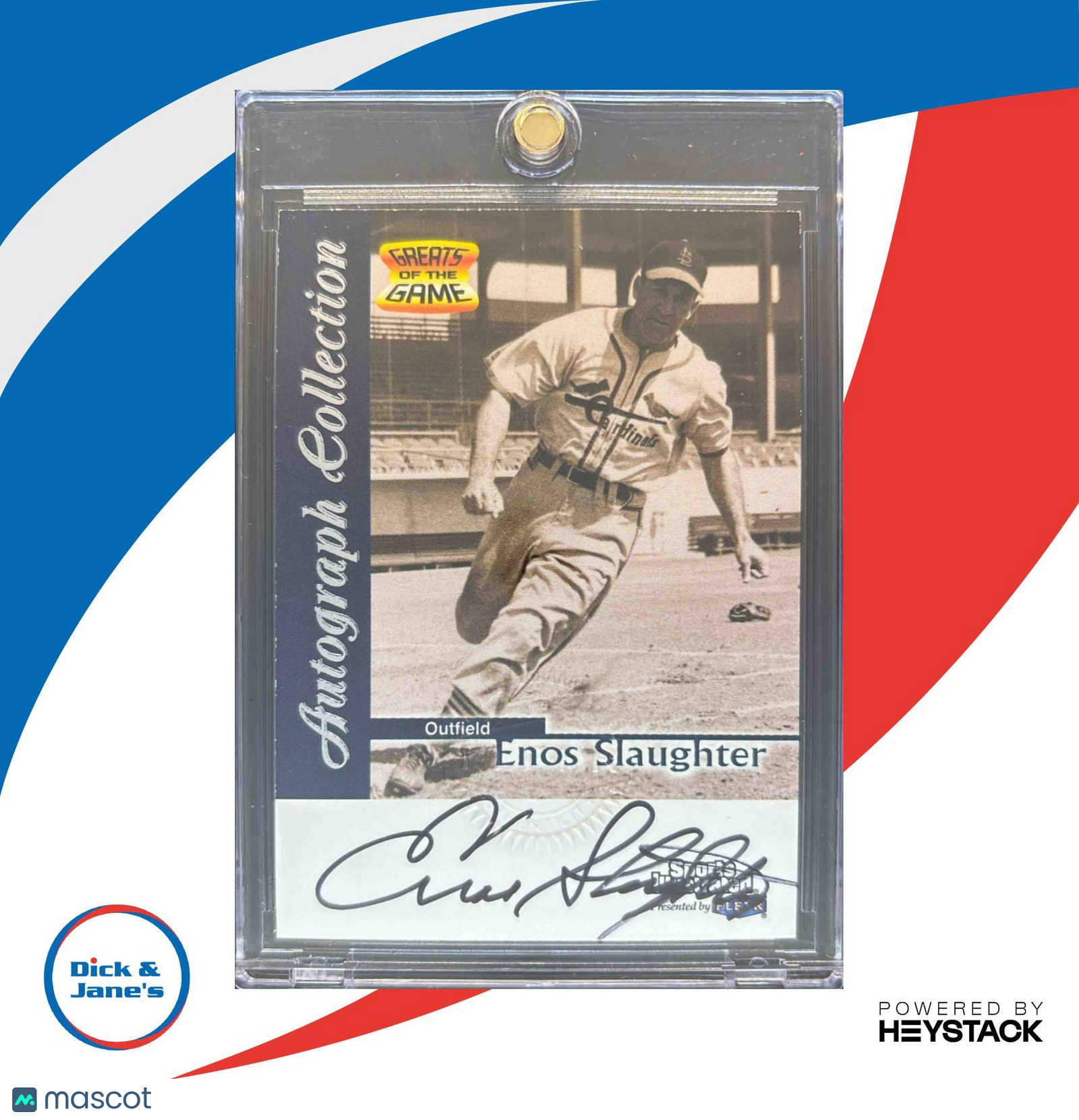 1999 Sports Illustrated Greats of the Game Enos Slaughter Auto St. Louis Cards - Sports Cards