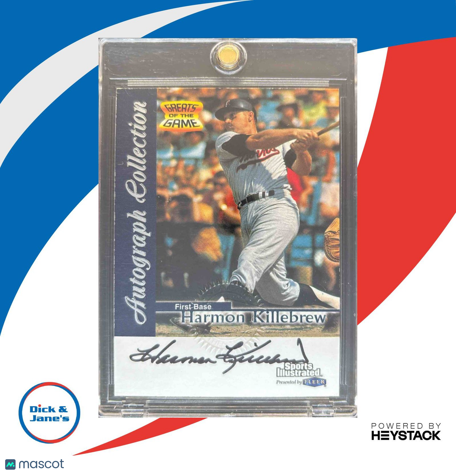 1999 Sports Illustrated Greats of the Game Harmon Killebrew Auto Minnesota Twins - Sports Cards