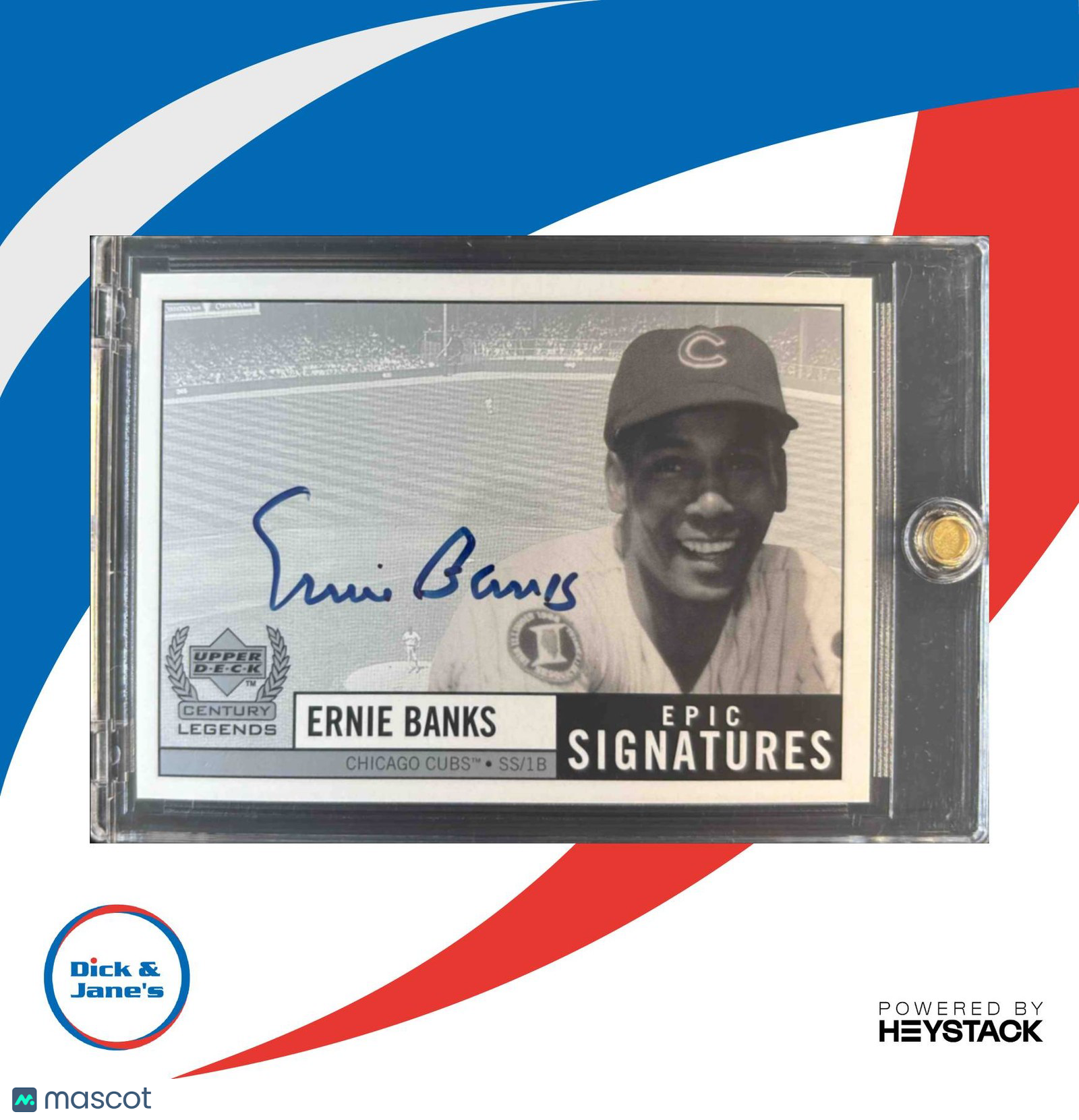 1999 Upper Deck Century Legends Ernie Banks Epic Signatures Auto Chicago Cubs - Sports Cards