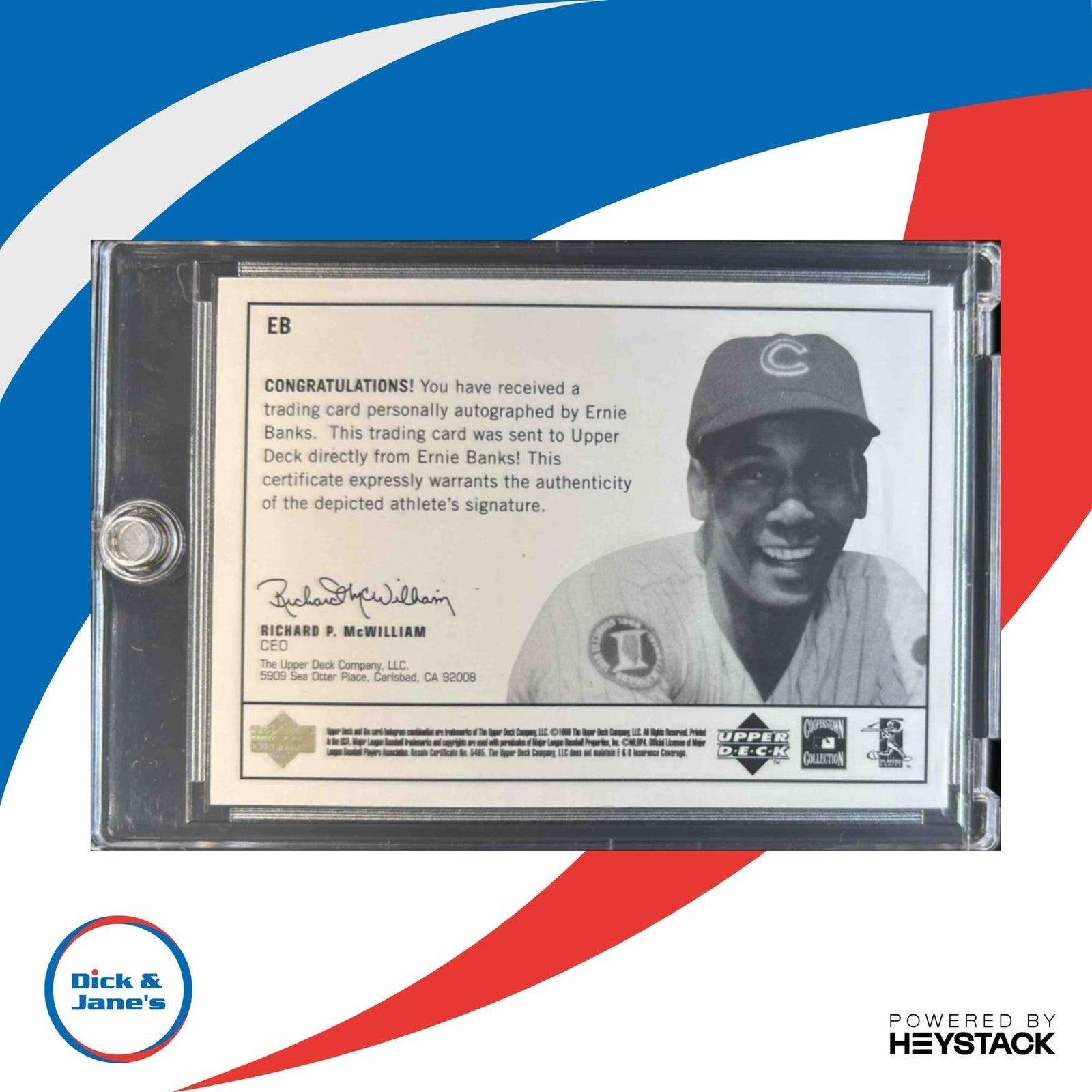 1999 Upper Deck Century Legends Ernie Banks Epic Signatures Auto Chicago Cubs - Sports Cards