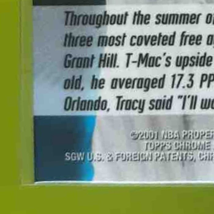 2000-01 Topps Chrome Tracy McGrady No Limit #NL4 Orlando Magic - Sports Cards