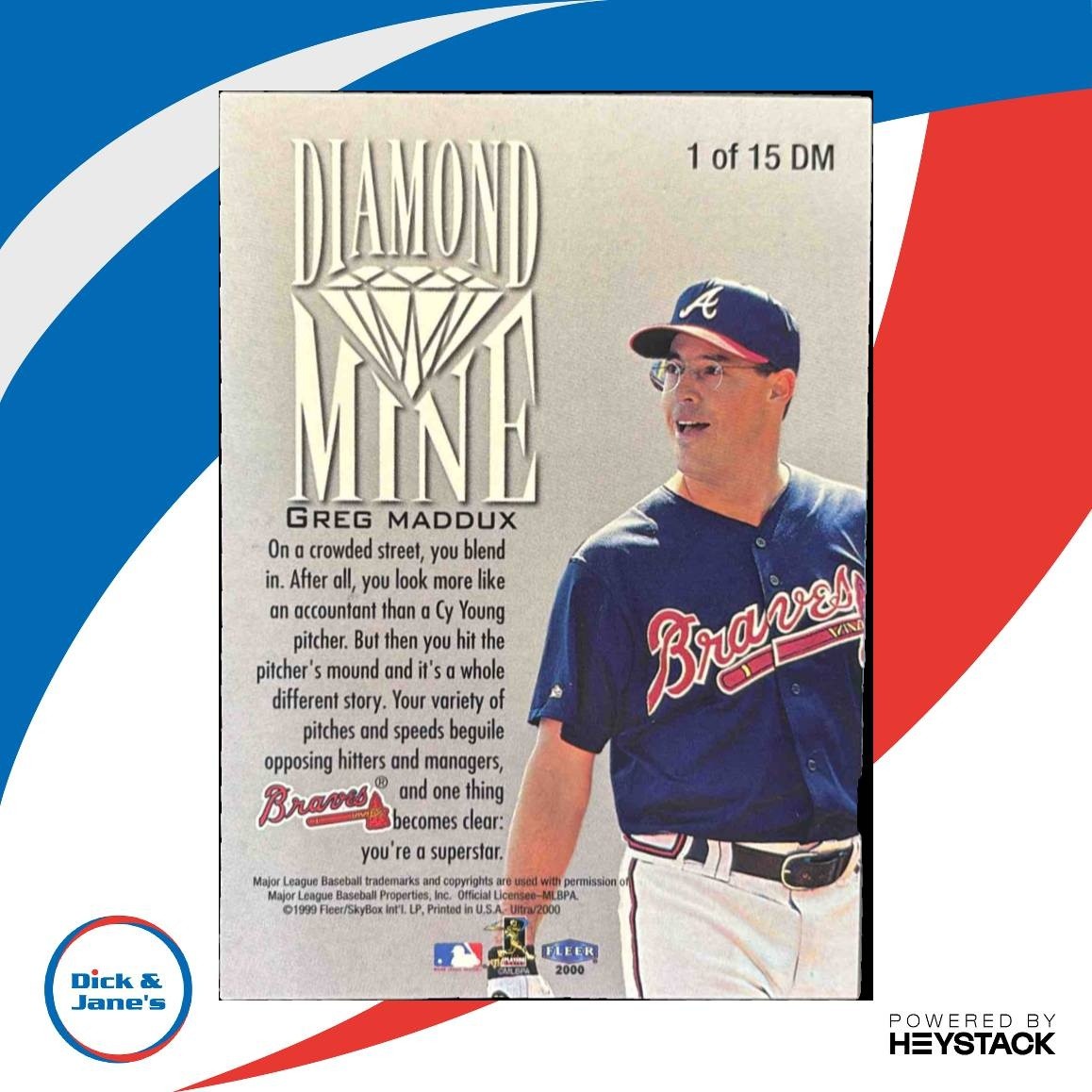 2000 Fleer Ultra Greg Maddux Diamond Mine #1 DM Atlanta Braves - Sports Cards