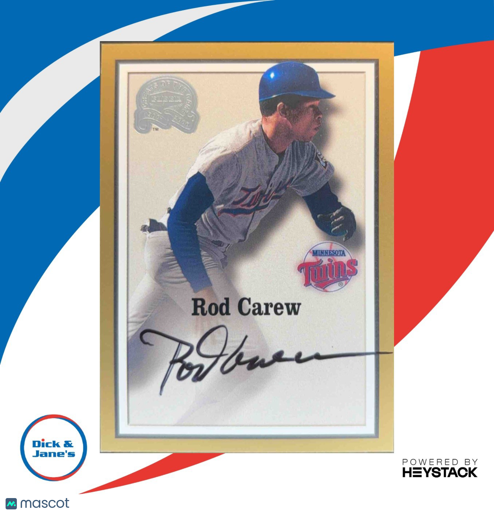 2000 Greats of the Game Autographs Rod Carew Minnesota Twins - Sports Cards