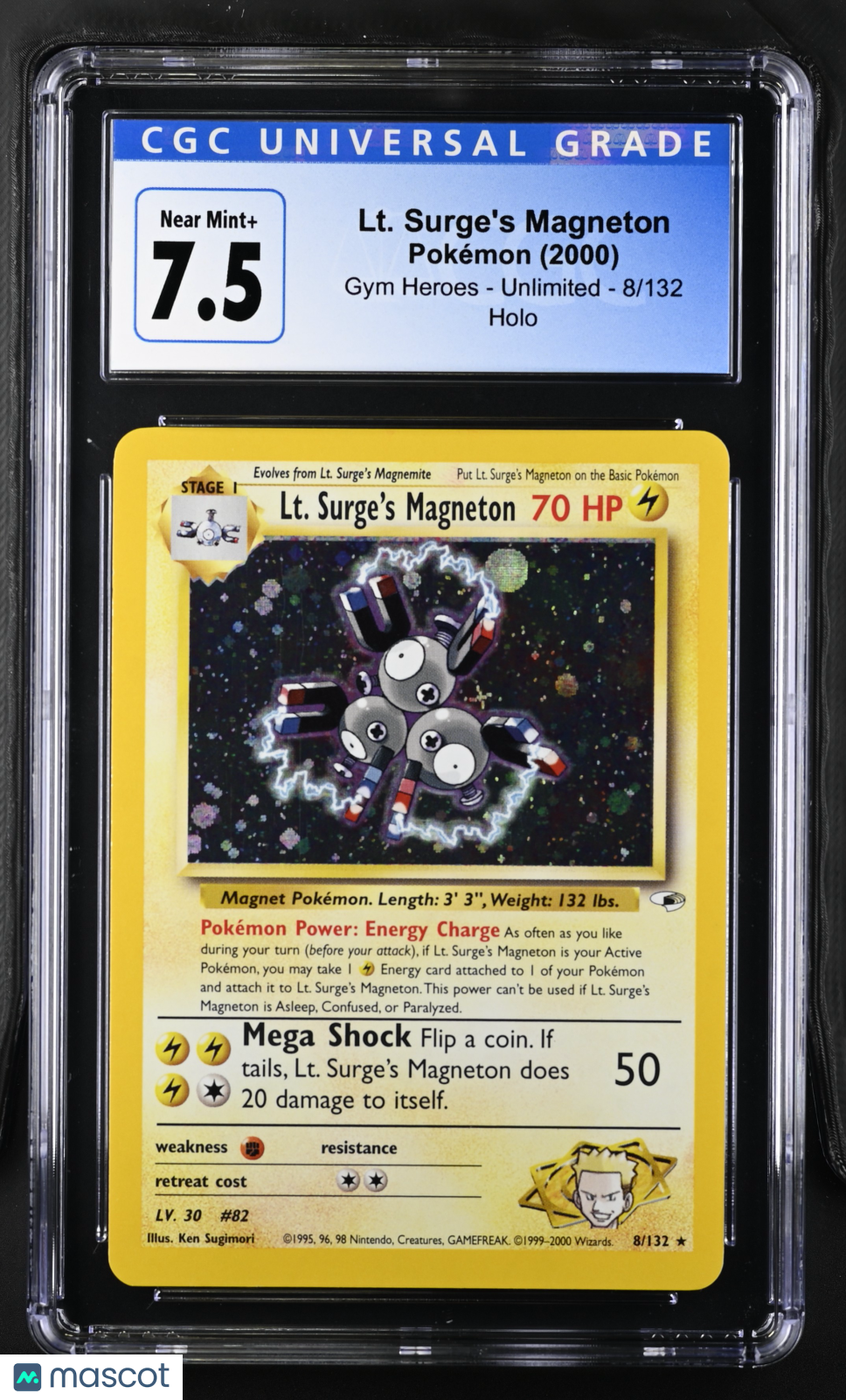 2000 Gym Heroes Pokemon Lt. Surge’s Magneton #8/132 English CGC 7.5 - Graded TCG/CCG