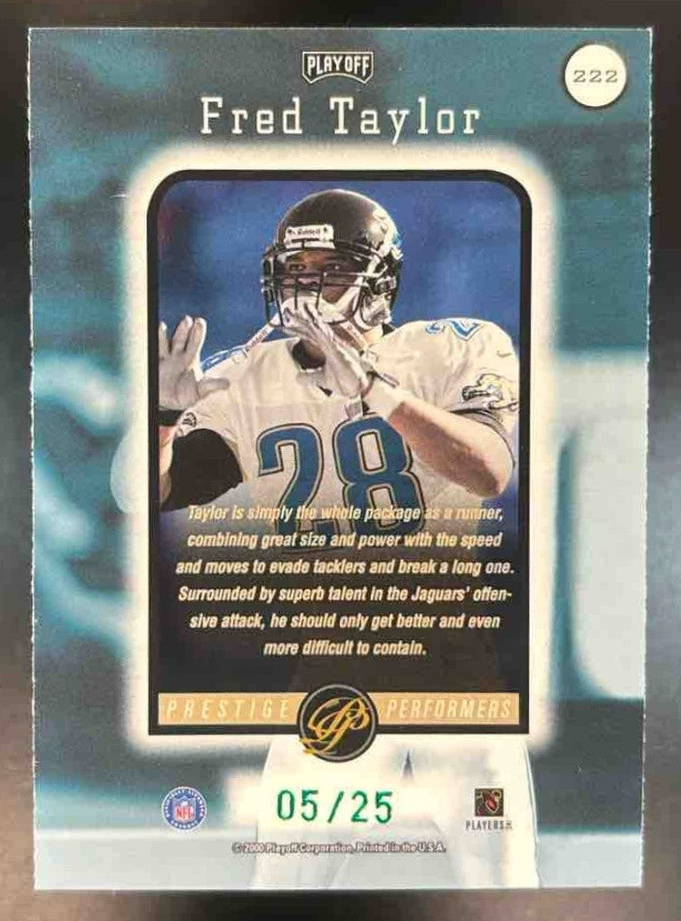 2000 Playoff Prestige Fred Taylor Spectrum Green /25 #85 Jacksonville Jaguars - Sports Cards