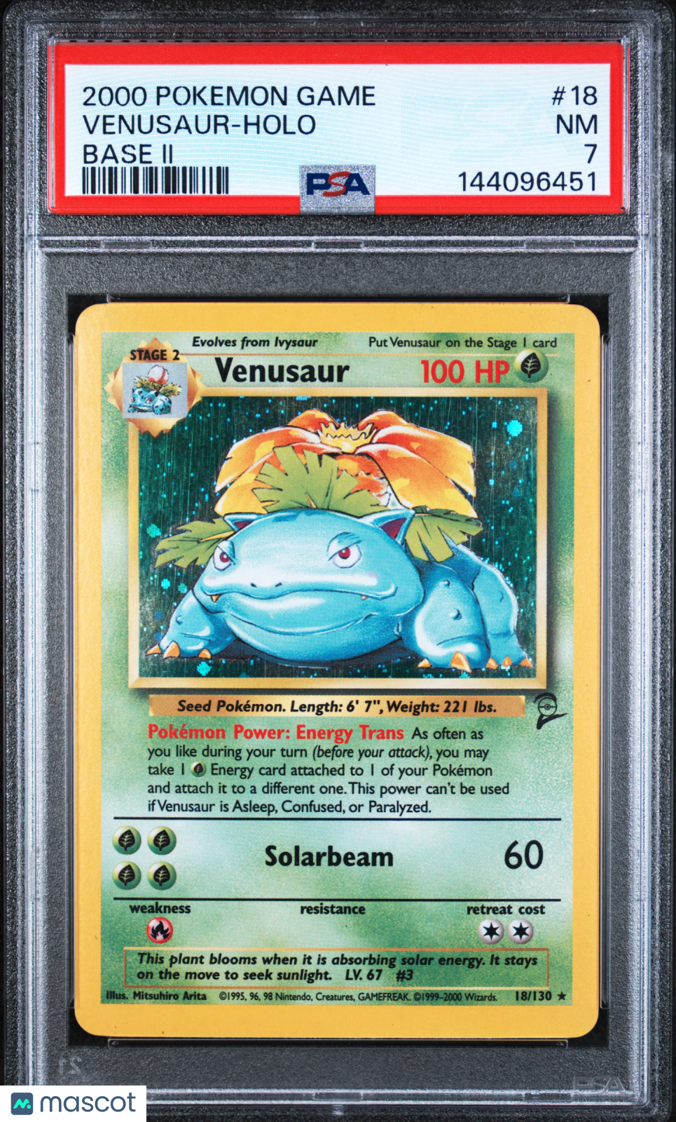 2000 Pokemon Game Base II Venusaur #18 Holo PSA 7 - Graded TCG/CCG