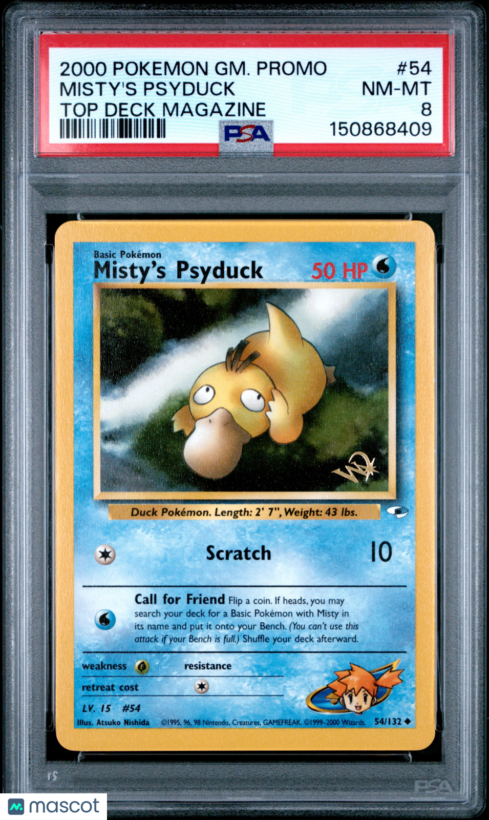 2000 Pokemon Game Promo Misty’s Psyduck Top Deck Magazine PSA 8 - Graded TCG/CCG