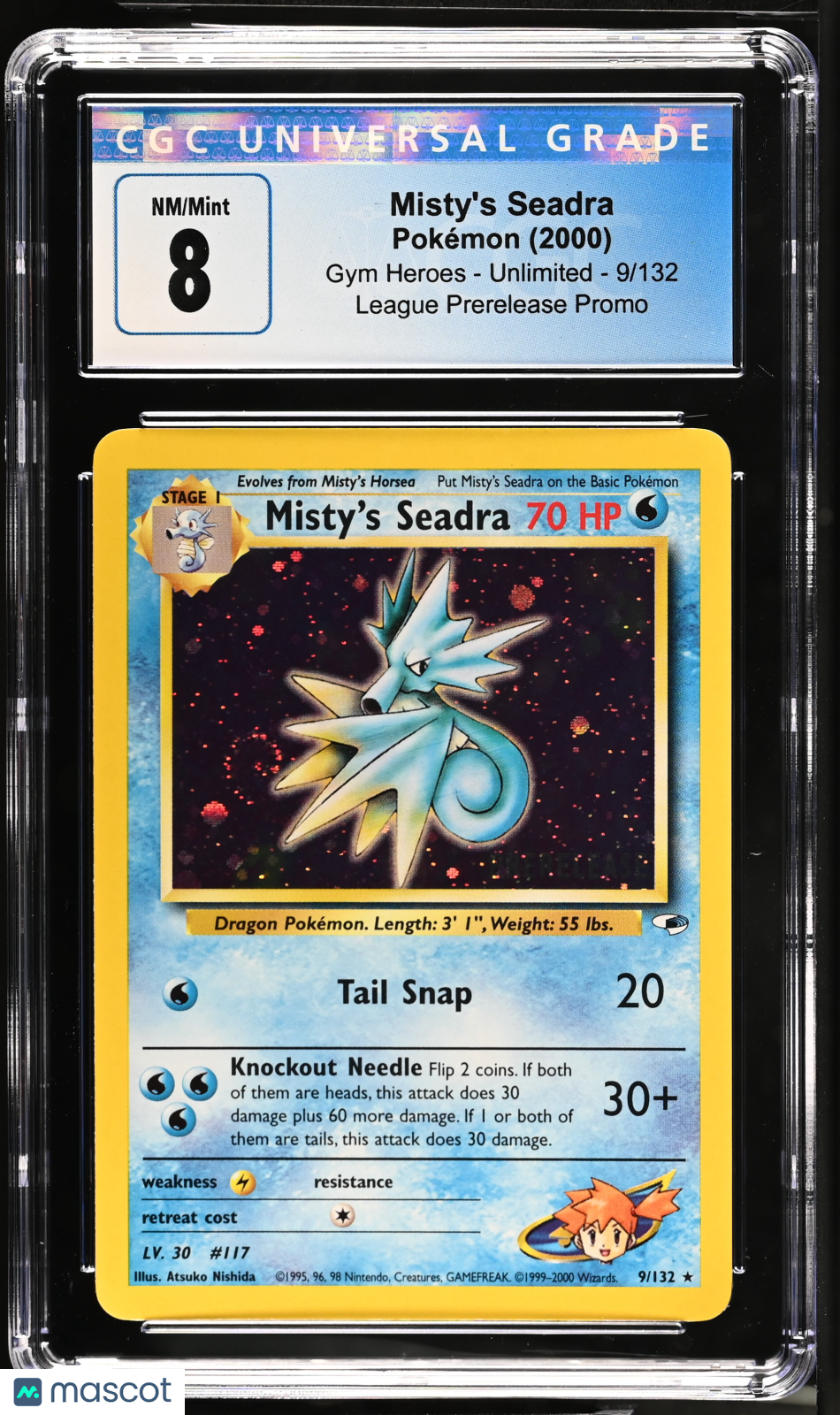 2000 Pokémon Gym Heroes Misty’s Seadra #9/132 English CGC 8 - Graded TCG/CCG