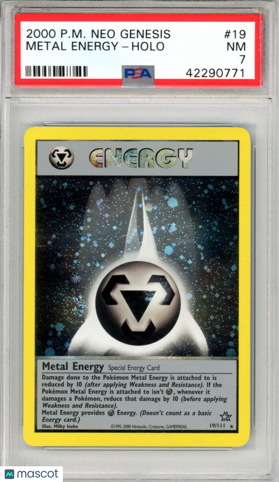 2000 Pokemon Neo Genesis Metal Energy #19 PSA 7 - Graded TCG/CCG