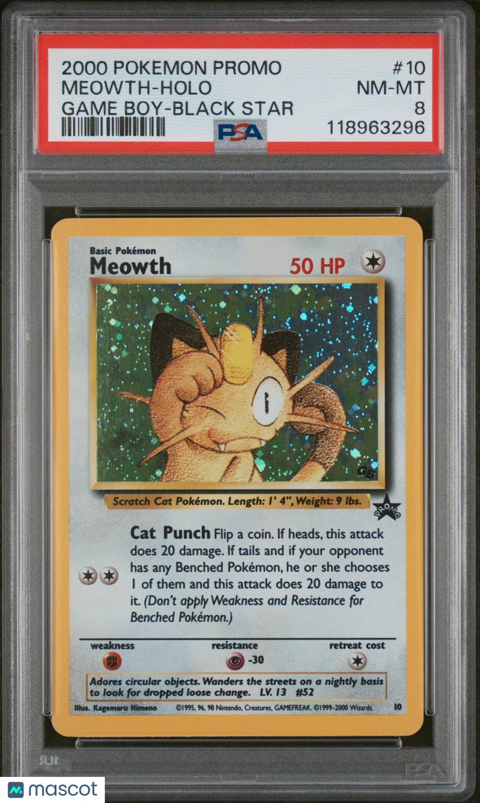 2000 Pokemon Promo Black Star Meowth #10 Game