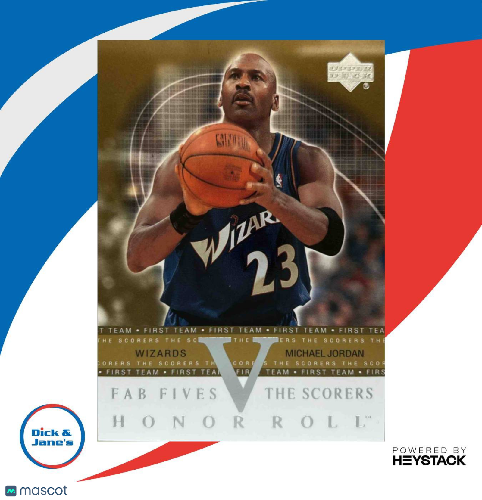 2001-02 Upper Deck Honor Roll Michael Jordan Fab Fives The Scorers F5-S1 Wizards - Sports Cards